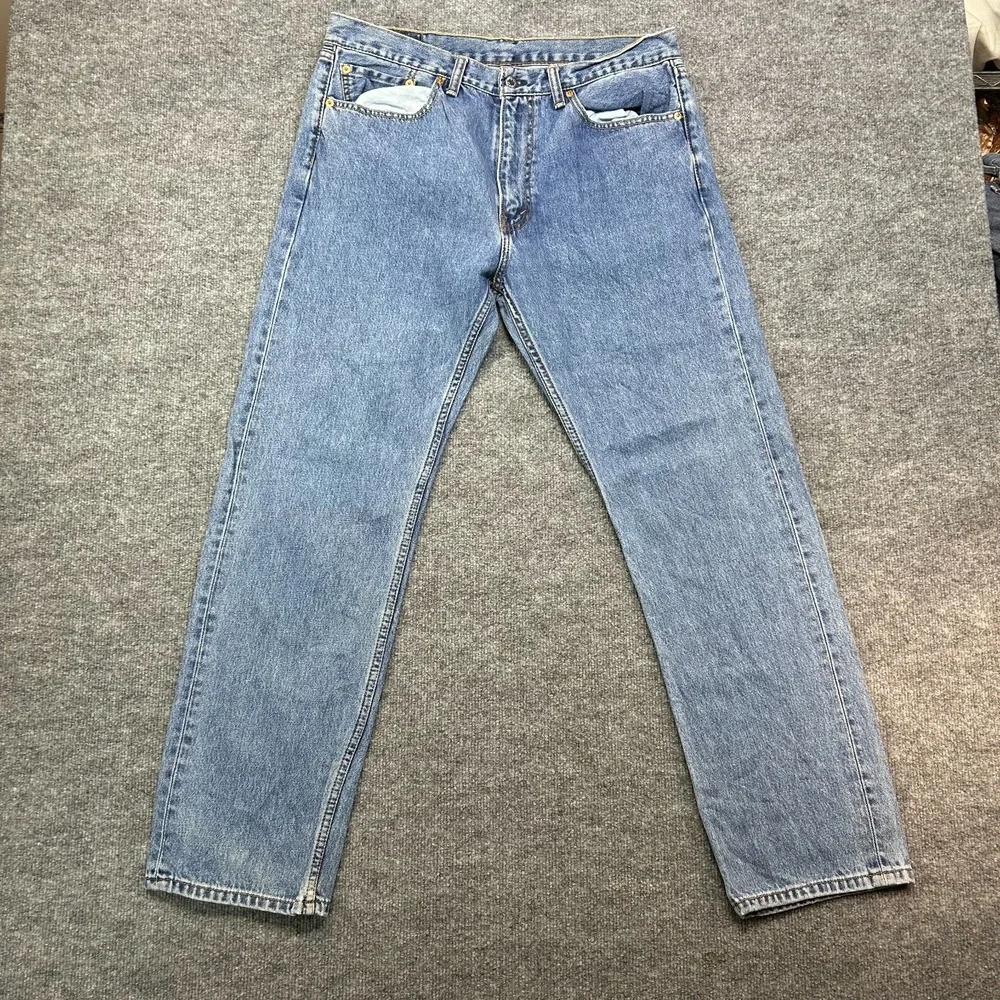 Levi's Jeans Men's Blue Denim Mid Rise Straight Pockets Classic Zip Fly‎ - 35X31